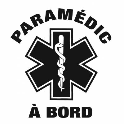 Autocollant PARAMÉDIC À BORD couleur noir