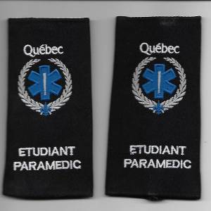 Épaulettes Étudiant Paramédic Québec